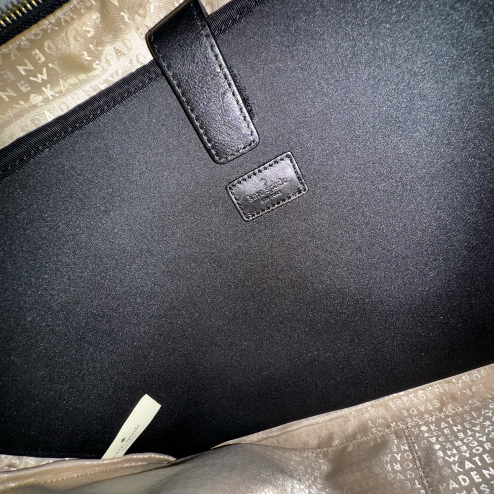 Women's Minimalist Laptop Computer Bag in Black‎ w Adjustable Strap - Picture 5 of 16